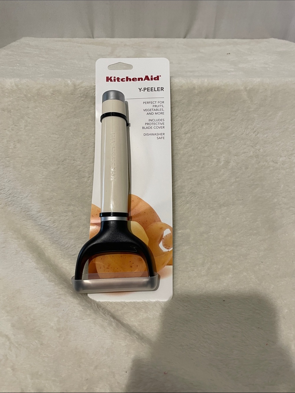 KitchenAid Cream and Black Y-Peeler with Blade Cover